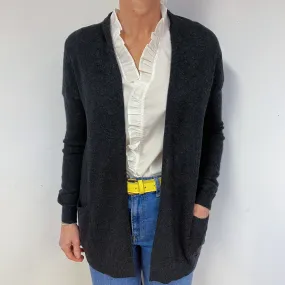 Charcoal Grey Cashmere Edge to Edge Cardigan Medium