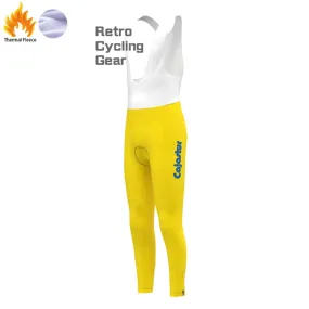CLAS Yellow Fleece Retro Cycling Bib Pants