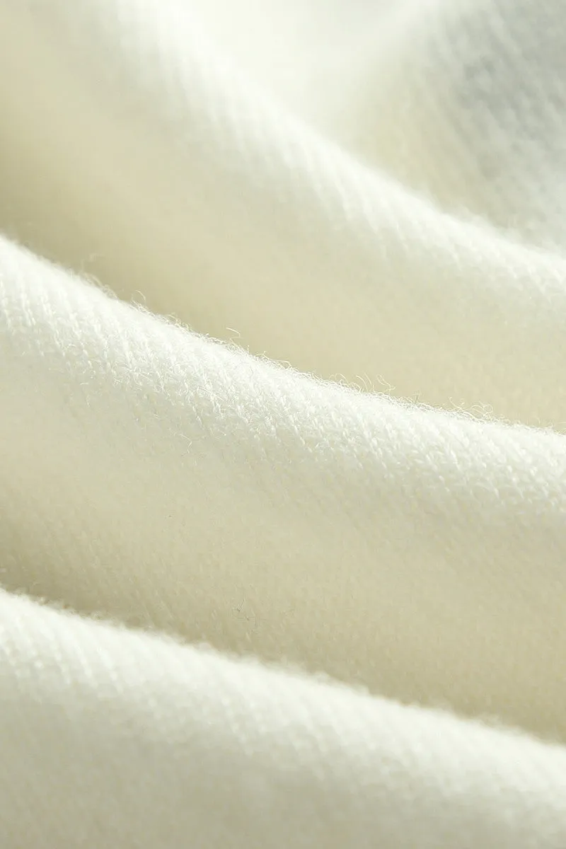 Classic Fine Knit V-Neck Button-Up Wool Cardigan with Contrast Trim