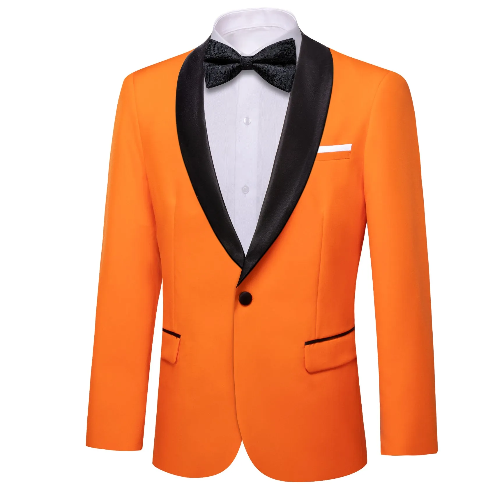 Classic Orange Solid Shawl Lapel Suit Men's Suit for Wedding