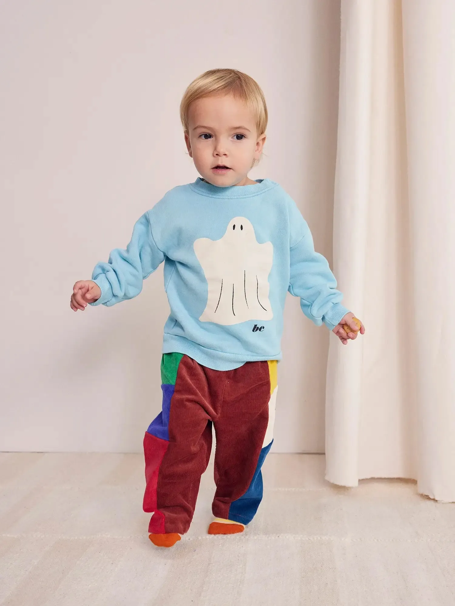 Colorblock corduroy pants