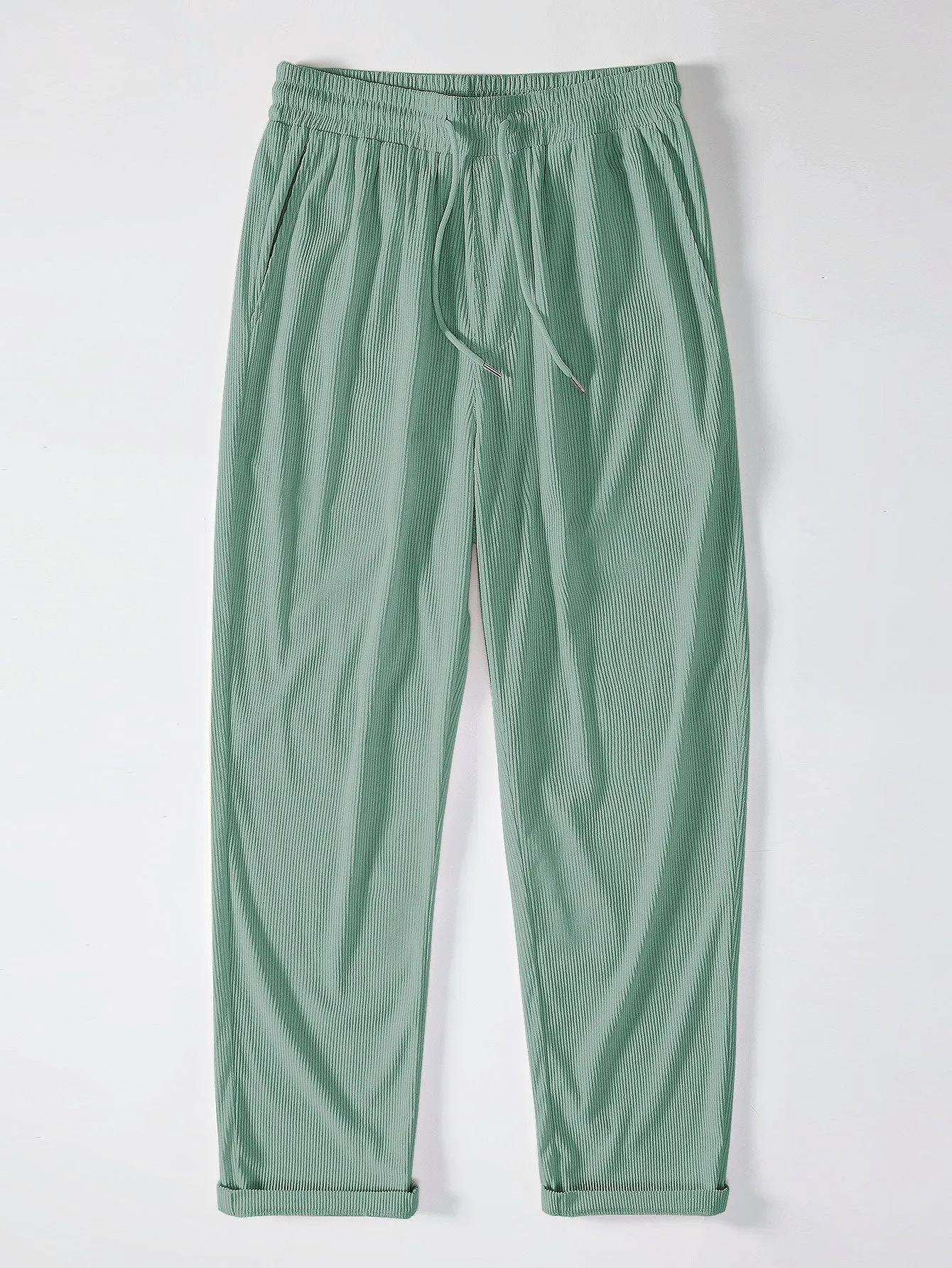 Corduroy Button Up Short Sleeved Shirt & Straight Leg Corduroy Pants
