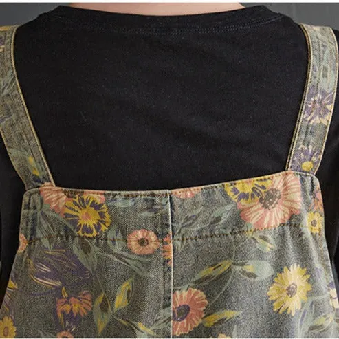 Daisy Denim Baggy Jogger Overalls