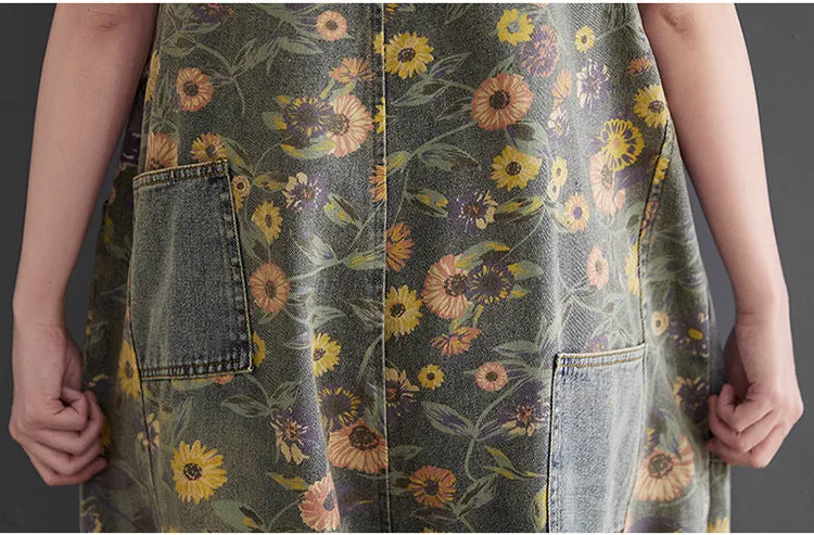 Daisy Denim Baggy Jogger Overalls