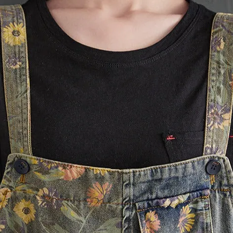 Daisy Denim Baggy Jogger Overalls