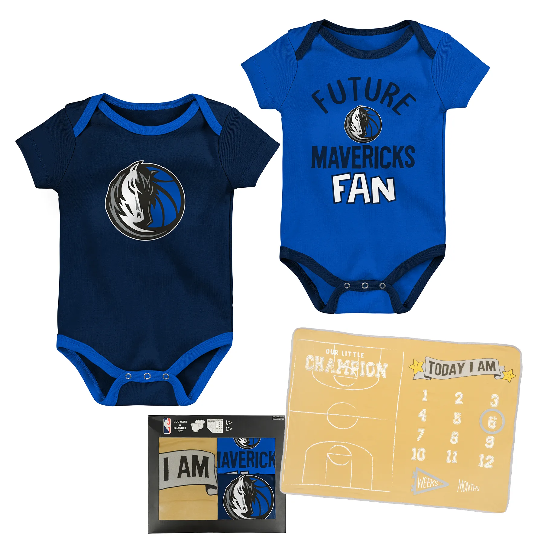 DALLAS MAVERICKS NIKE OUTERSTUFF NEWBORN TWO PIECE SET WITH BLANKET