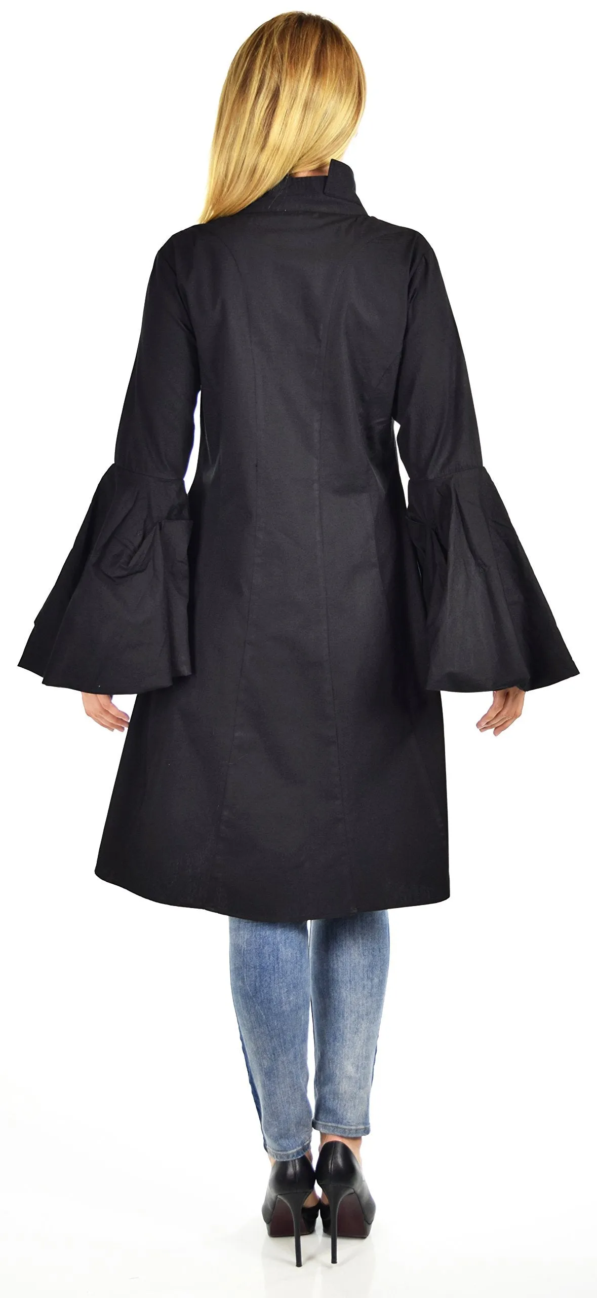 Dare2bStylish Women Western High Low Dress Shirt Blouse w/ Edwardian Sleeves | Reg & Plus Sizes