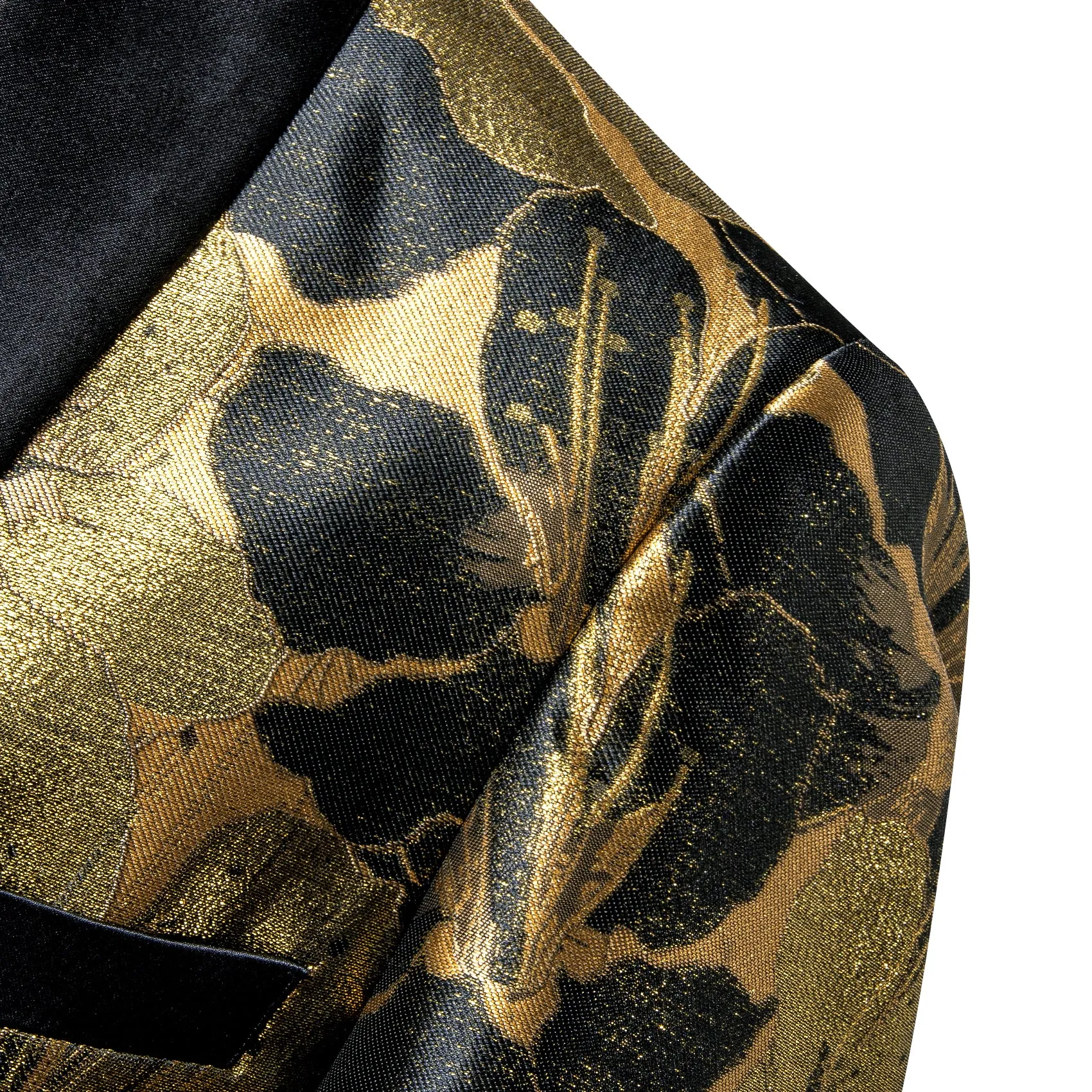 DarkKhaki Black Floral Men's Suit for Party