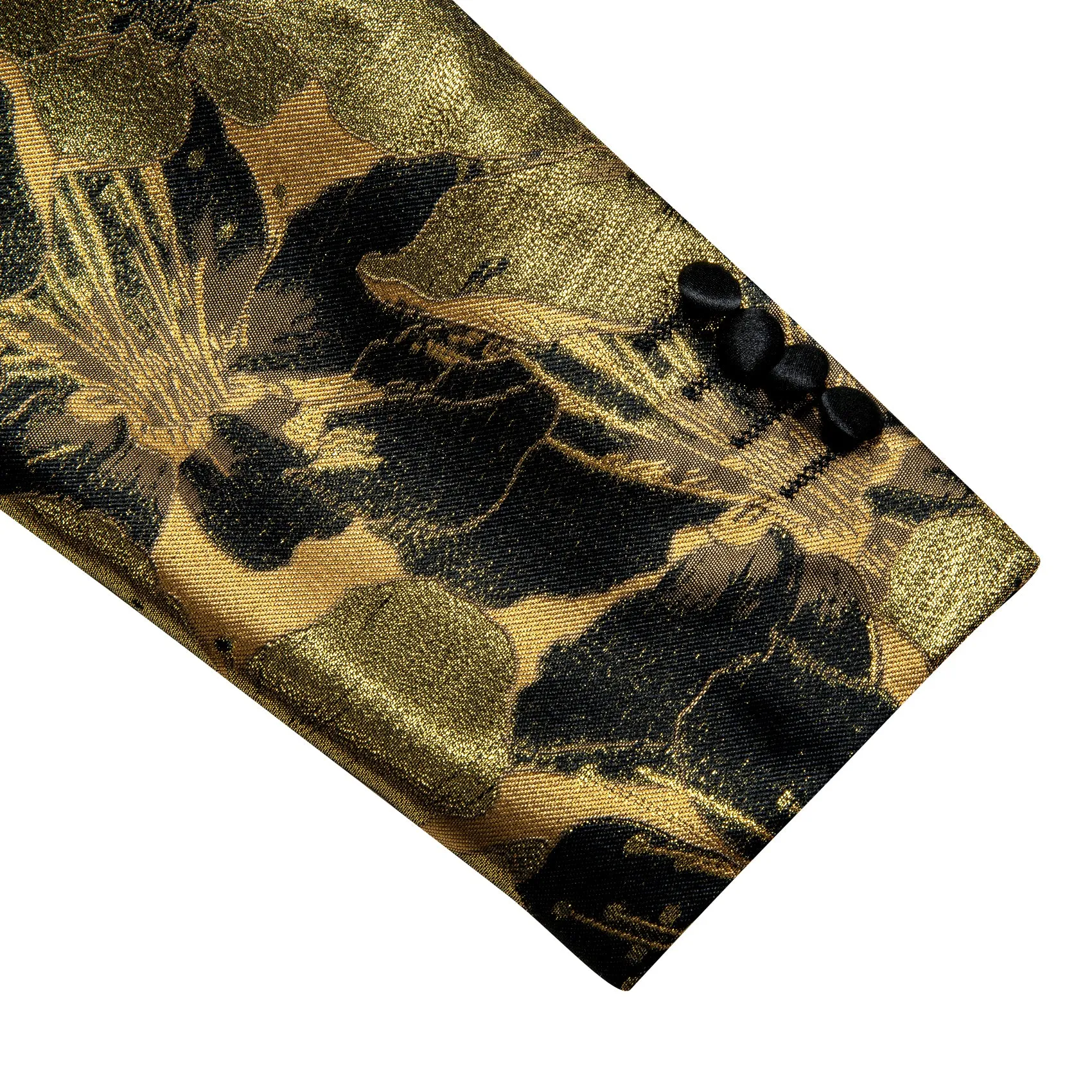 DarkKhaki Black Floral Men's Suit for Party
