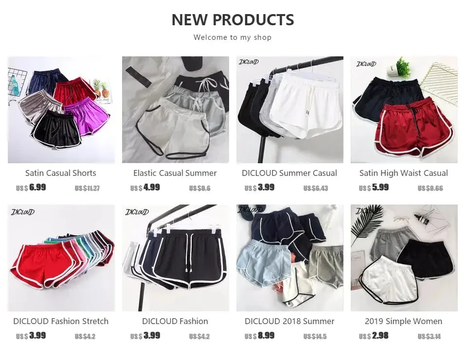 DICLOUD Fashion Stretch Waist Casual Shorts Woman High Waist Black White Shorts Harajuku Beach 2024 Sexy Short Women'S Clothing