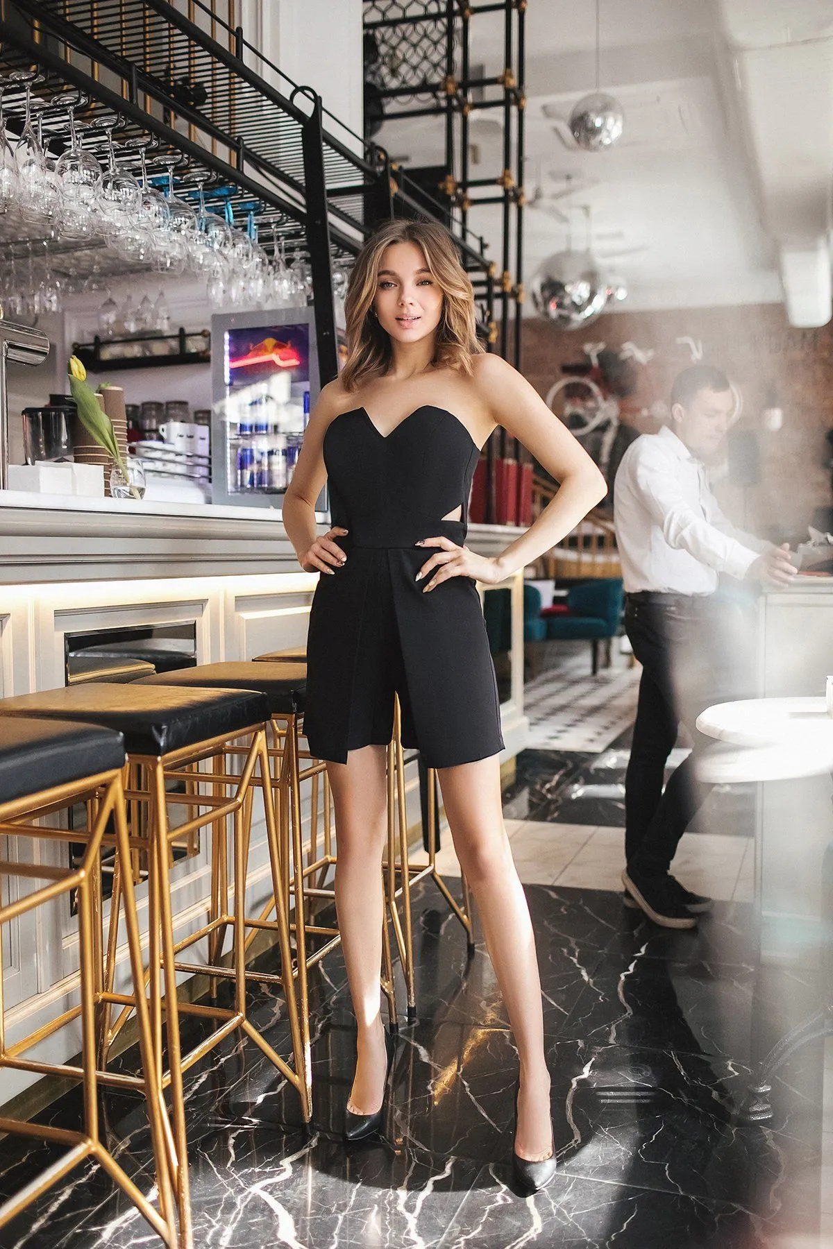 Elagia Black Sleeveless Jumpsuit