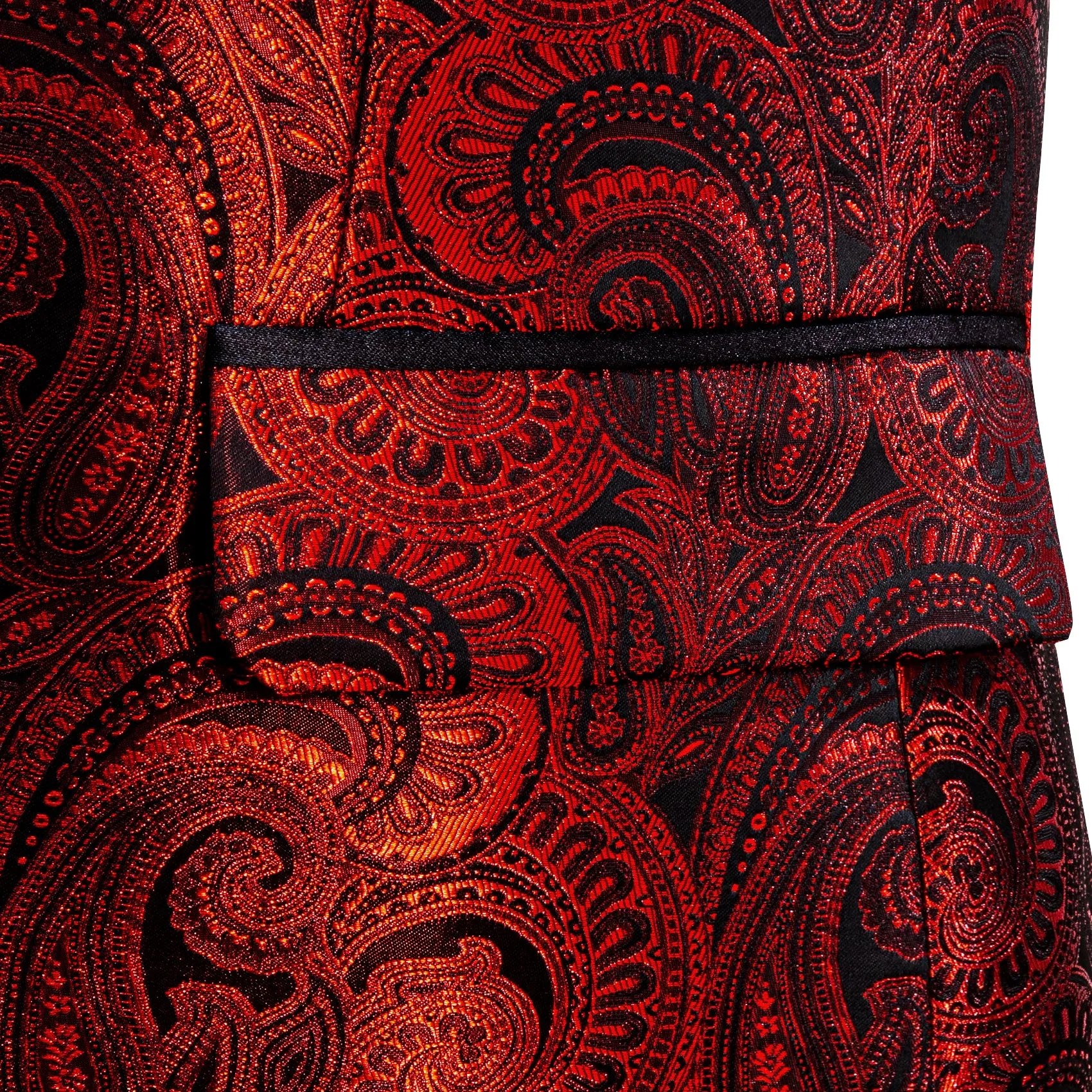 Fire Red Paisley Men's Suit