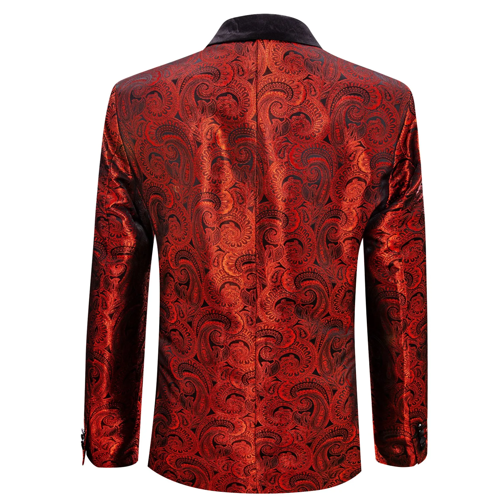 Fire Red Paisley Men's Suit
