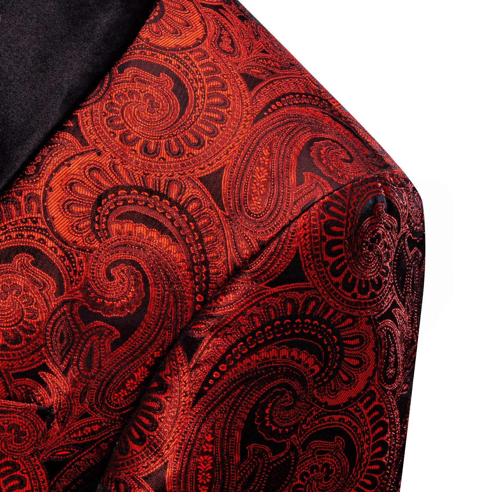 Fire Red Paisley Men's Suit