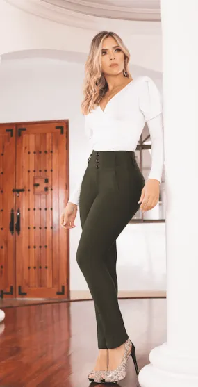 Fitted Dress Pants for Women (Green)