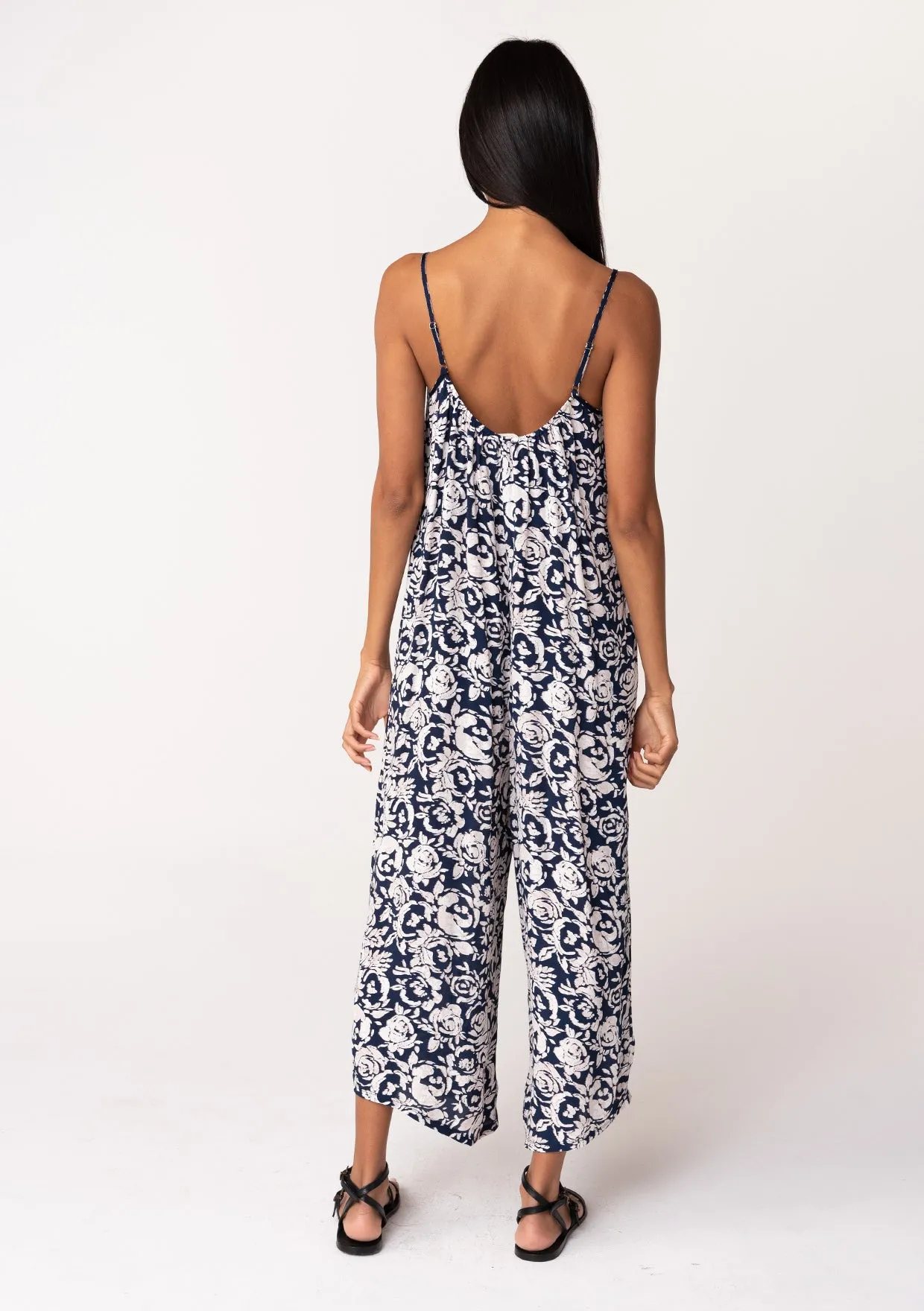 Floral Printed Sleeveless Scoop Neck Jumpsuit