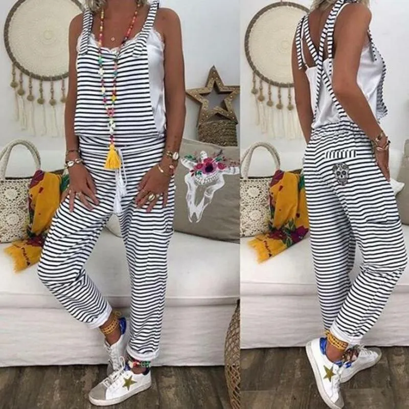 Flower Loose V neck Herem Pants Jumpsuit