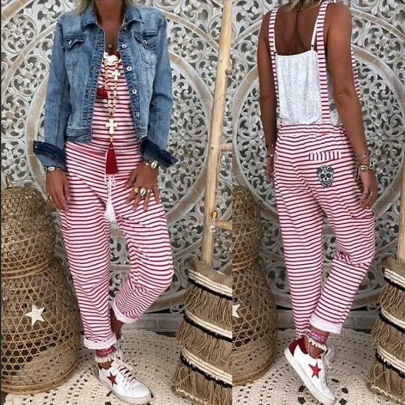 Flower Loose V neck Herem Pants Jumpsuit