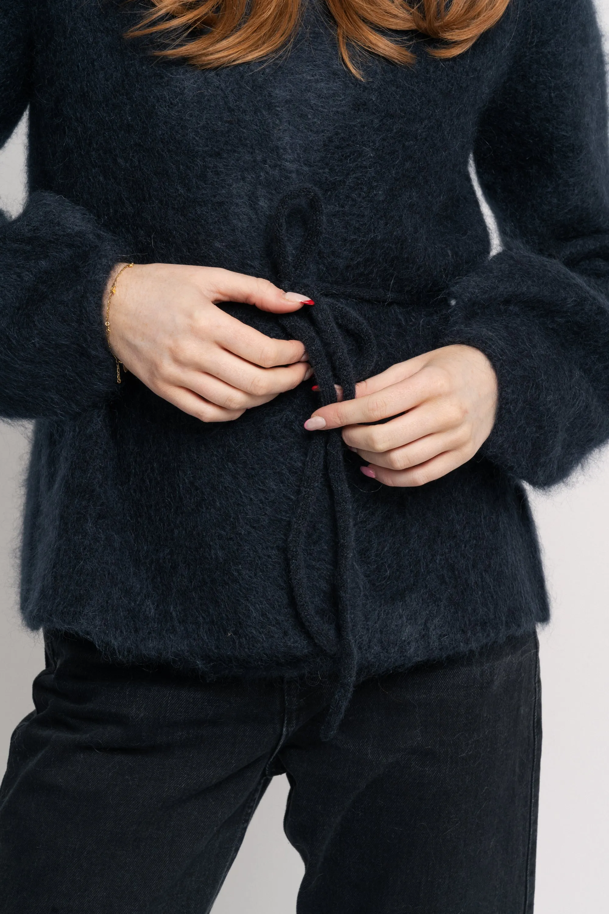 Fredrikke Chunky Cardigan - Dark Navy