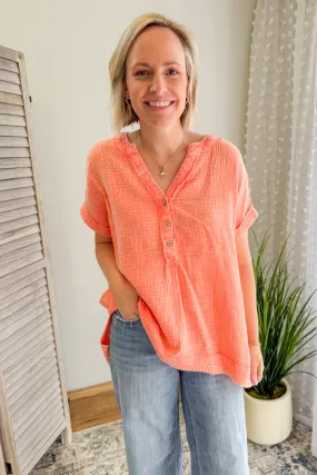 Gauze Henley Top