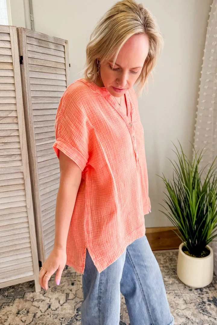 Gauze Henley Top