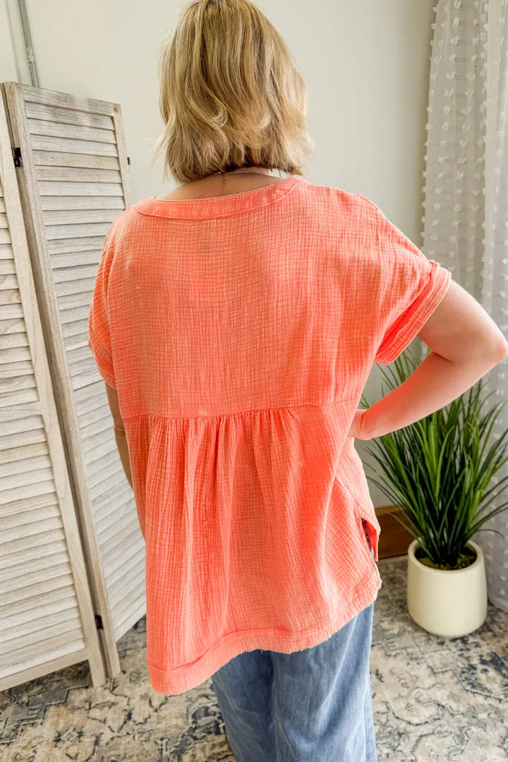 Gauze Henley Top