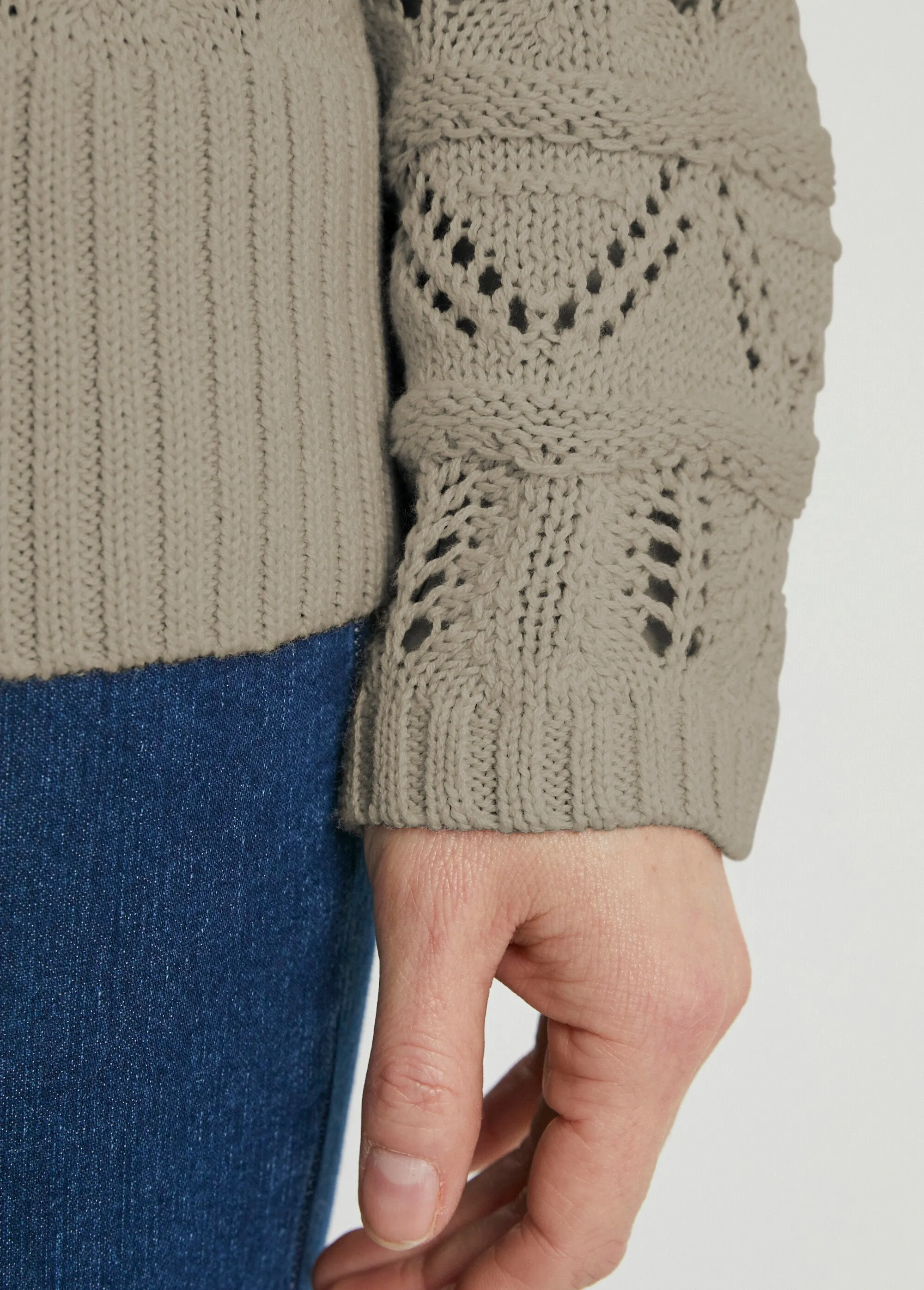 Gilet court boutonné maille ajourée