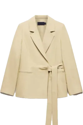 Green Tie Side Blazer