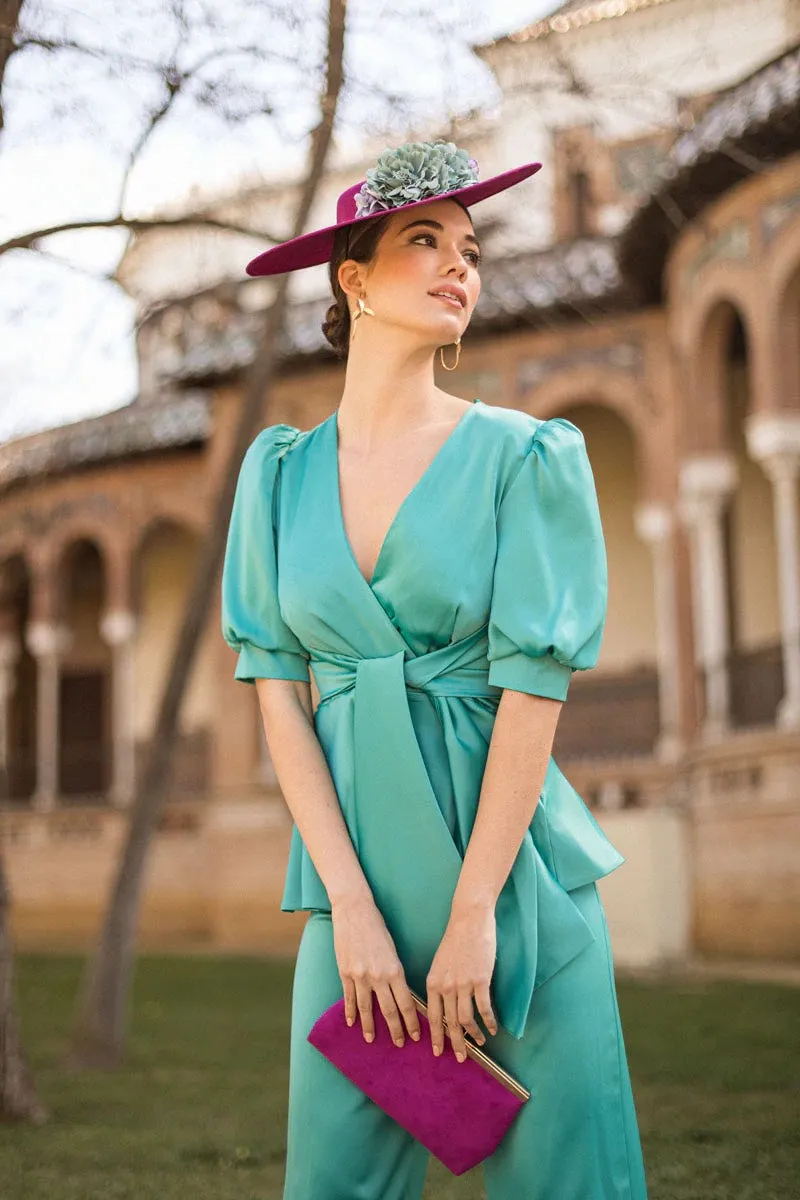 Green Top With Trousers Set