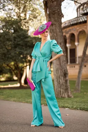 Green Top With Trousers Set