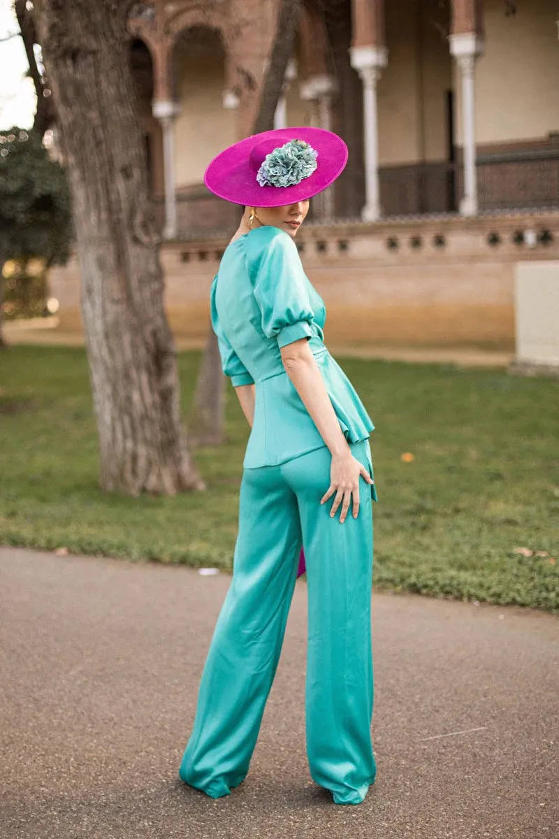 Green Top With Trousers Set