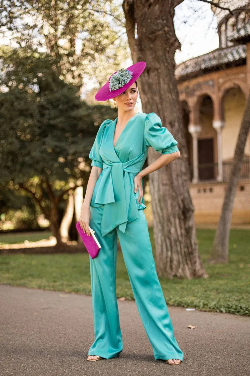 Green Top With Trousers Set