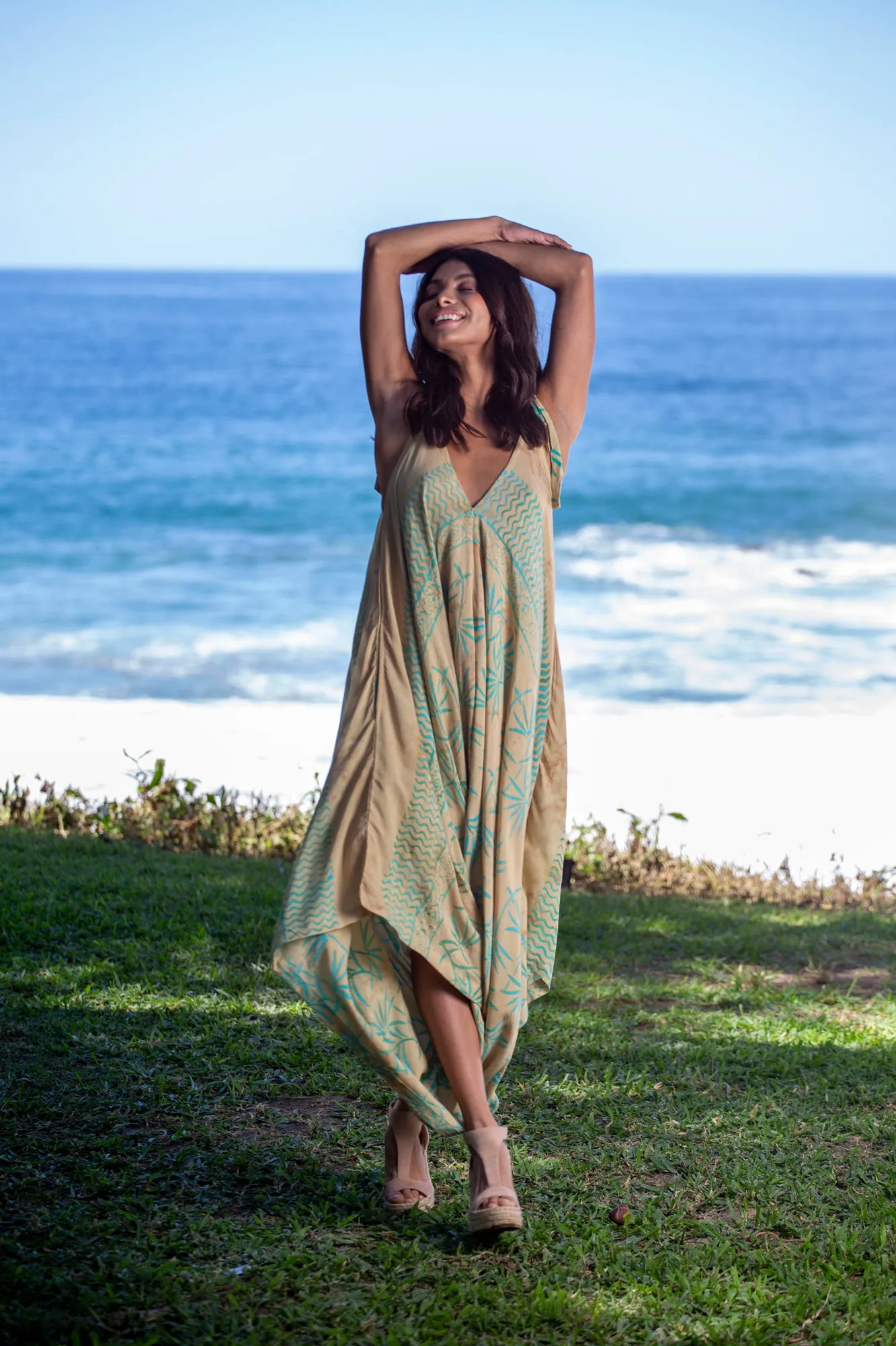 Gypsy Jumpsuit in Batik Bora Bora Banana Palm