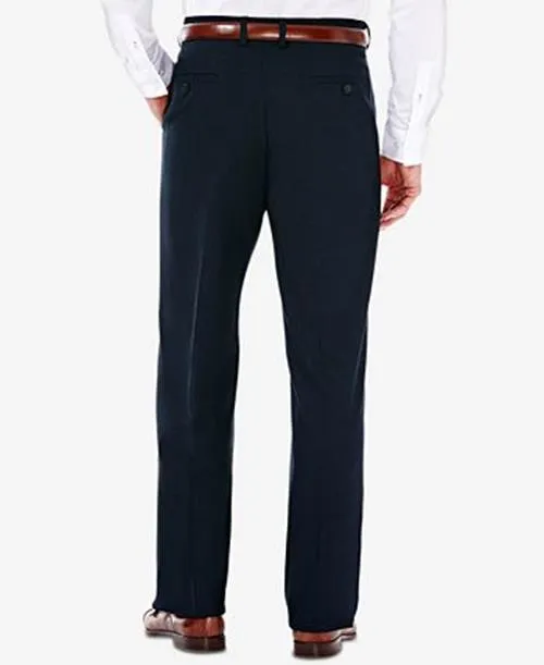 Haggar Mens Classic fit Dress Pants 38 / 30 Blue Solid