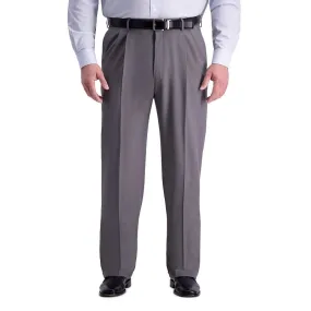 Haggar Mens Classic fit Dress Pants 46 / 32 Grey Solid Stretch