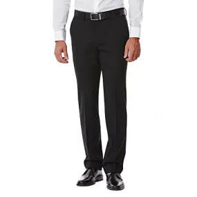 Haggar Mens Slim fit Dress Pants 34 / 32 Black Solid Stretch