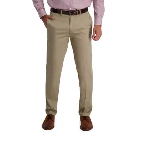 Haggar Mens Straight fit Dress Pants 38 / 30 Beige Solid