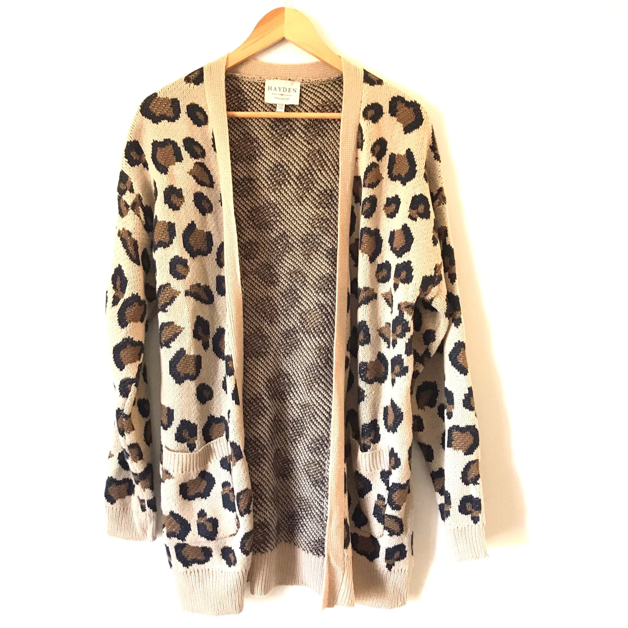 Hayden Beige Leopard Cardigan- Size S/M