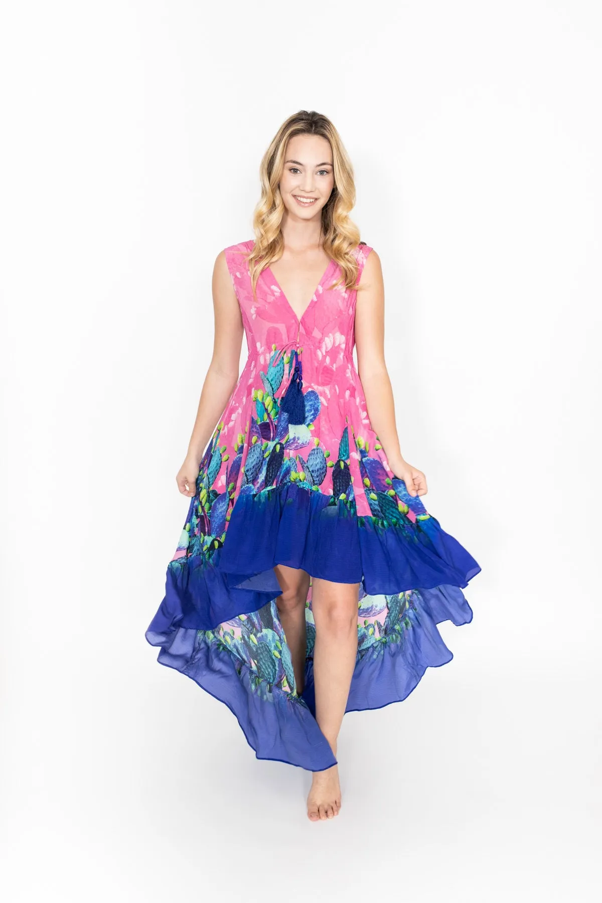 Hi-Low Pink and Purple Dress
