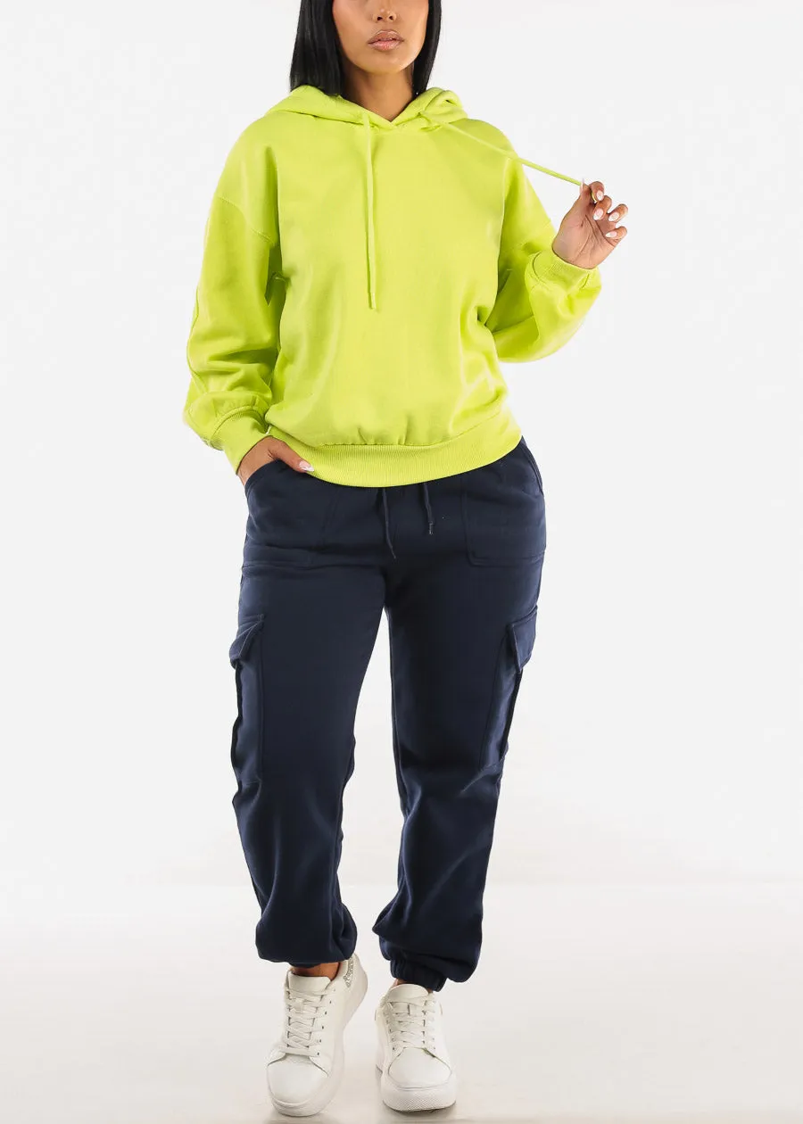 High Waist Cargo Sweatpants Navy