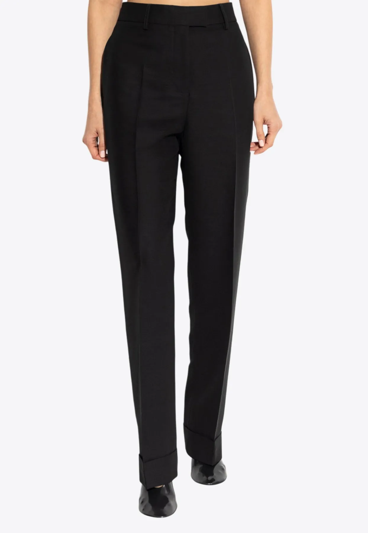 High-Waist Straight-Leg Pants