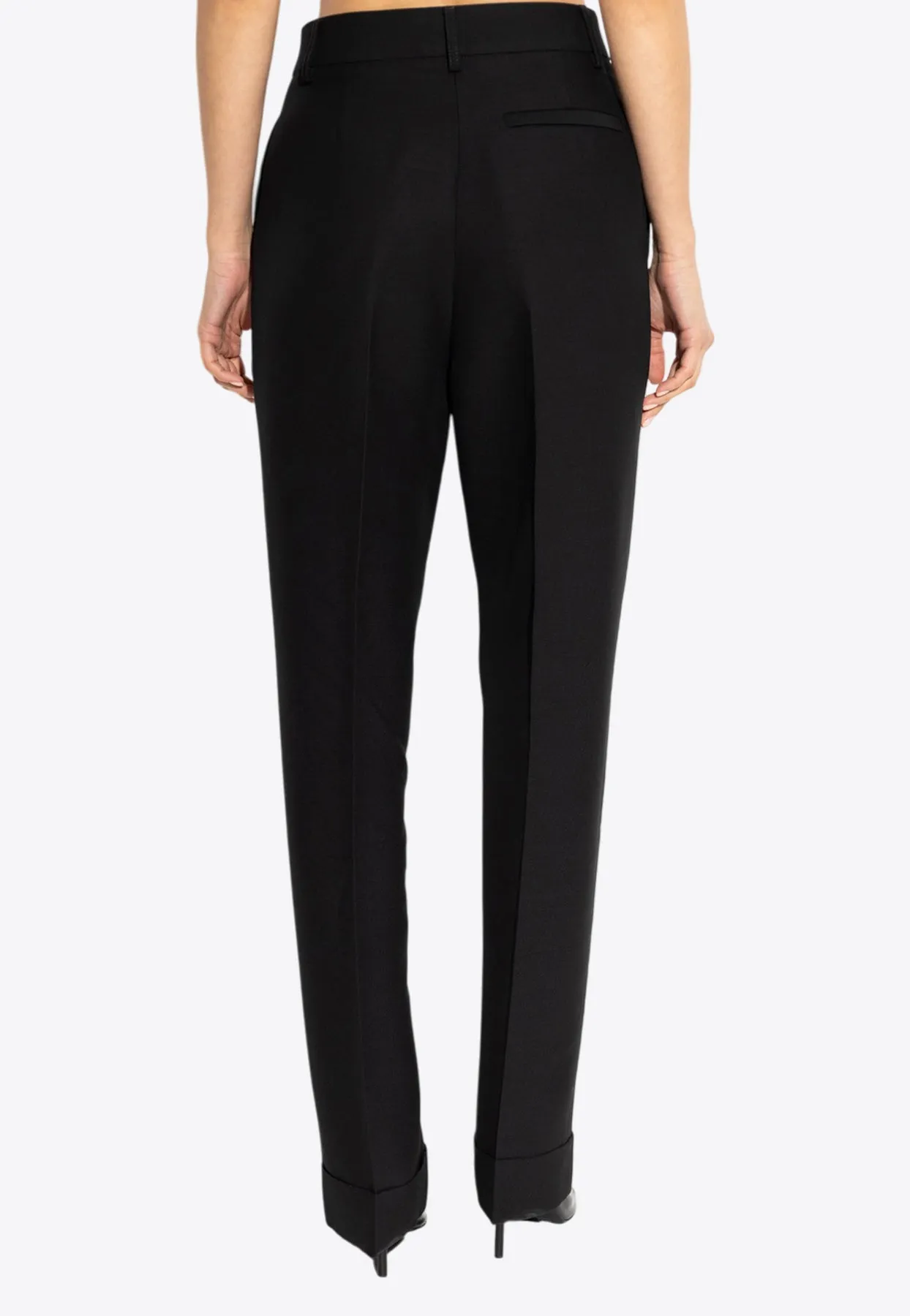 High-Waist Straight-Leg Pants