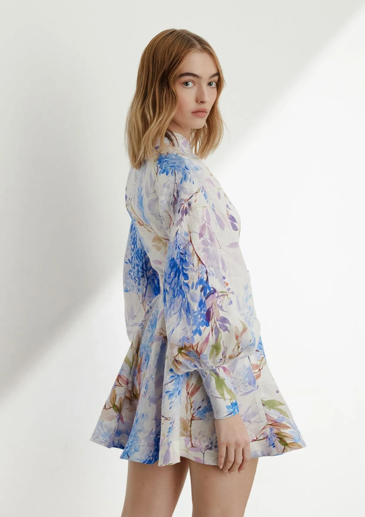 Jasmine Button-Down Linen Mini Dress