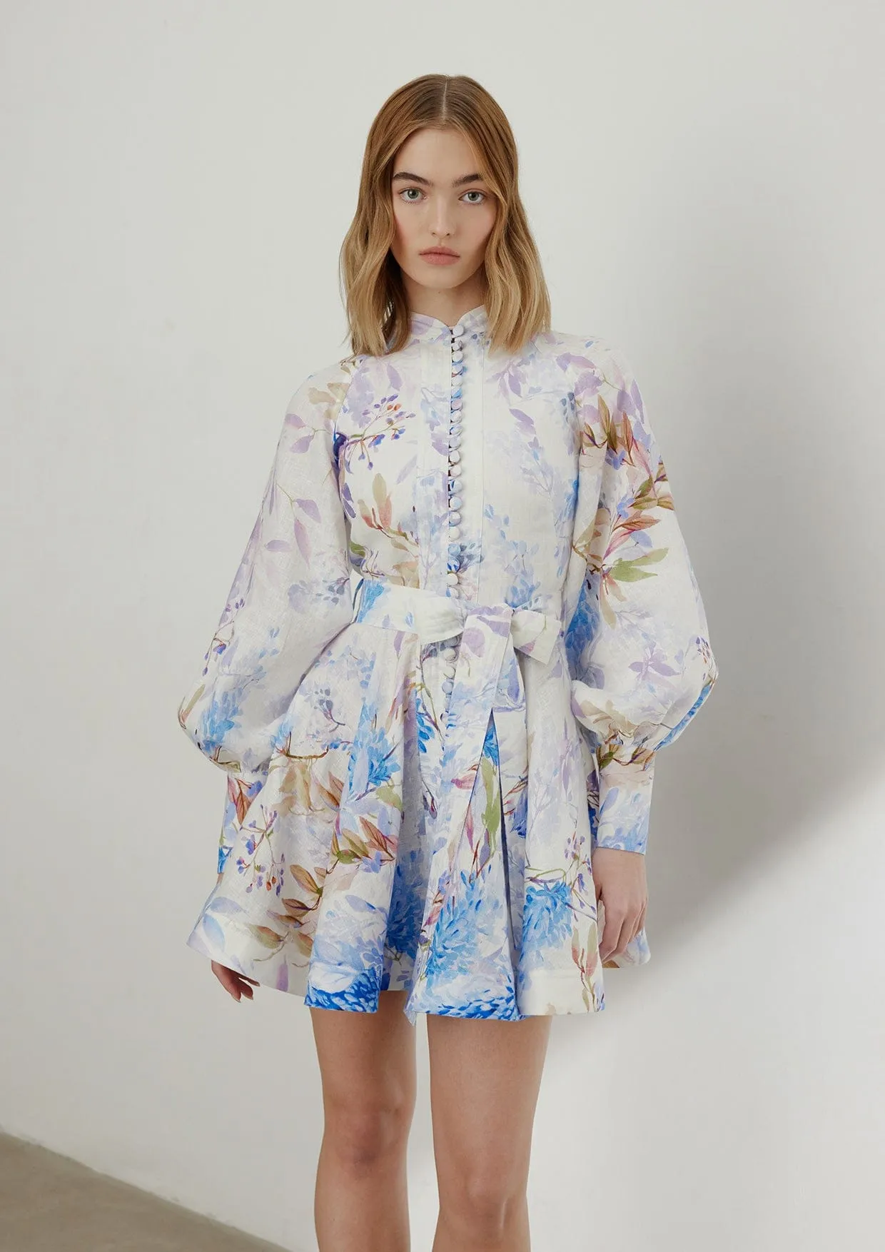 Jasmine Button-Down Linen Mini Dress