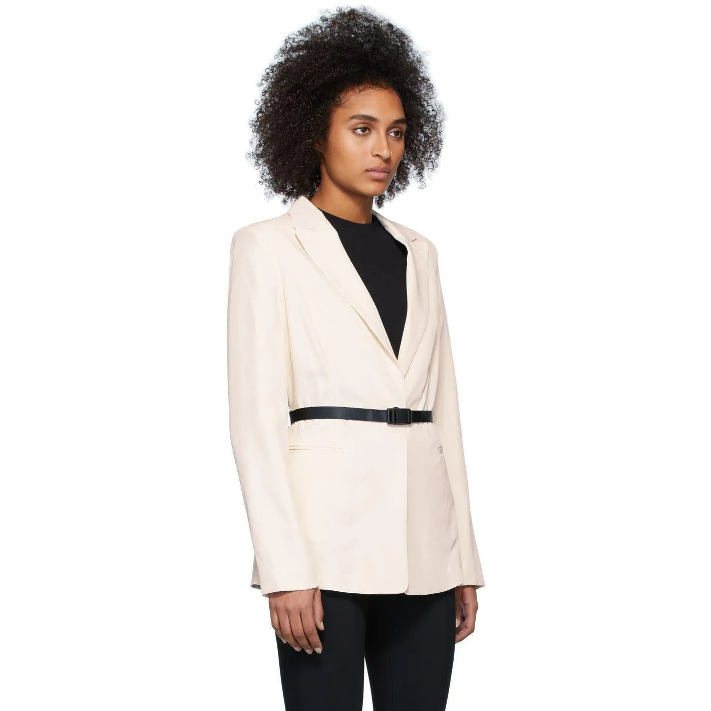 John Elliott Off-White Belted Blazer