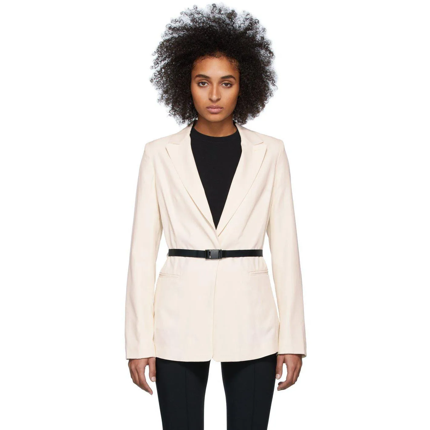 John Elliott Off-White Belted Blazer