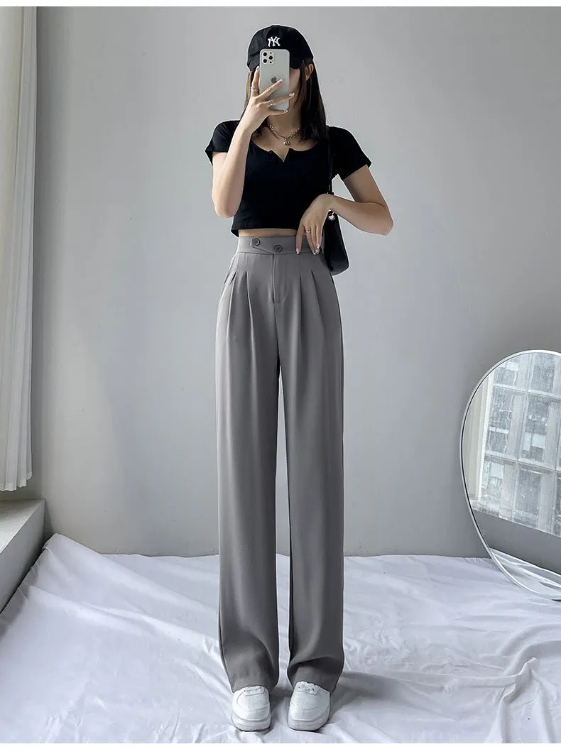 Katie – Women's High Waist Drape Suit Pants