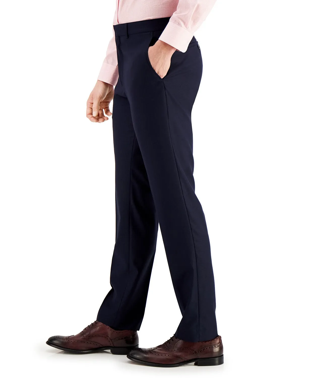 Kenneth Cole Reaction Mens Slim fit Dress Pants 33 / 30 Blue Solid