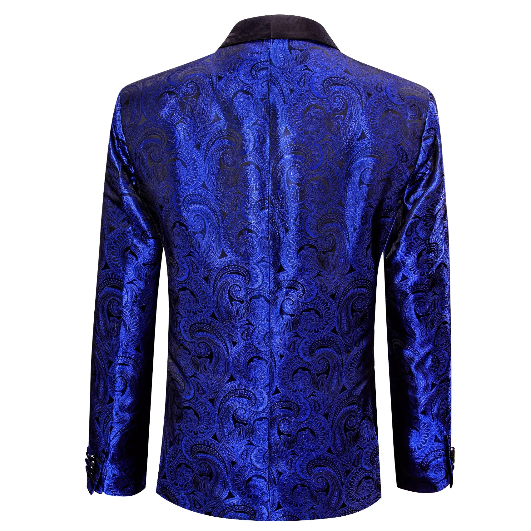 Klein Blue Black Paisley Men's Suit