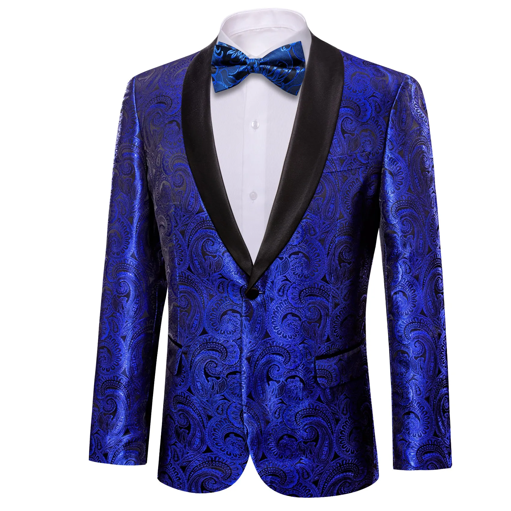 Klein Blue Black Paisley Men's Suit